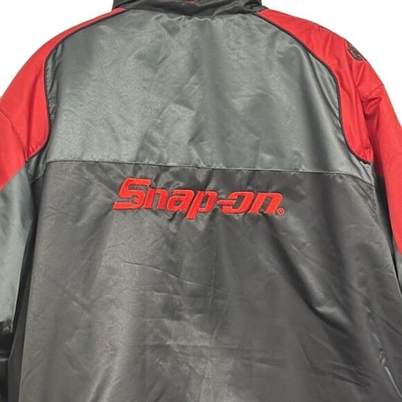 Men's Snap-On Tools Red Black Gray Puffer Winter Jacket Coat Size Large XL - Picture 4 of 13